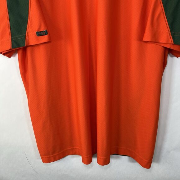 Miami Hurricanes Nike Team Polo Shirt Mens Size XL Orange Dri-Fit Short Sleeve - Picture 16 of 16